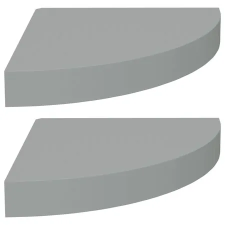  Rafturi colțar de perete, 2 buc., gri, 25 x 25 x 3,8 cm, MDF