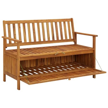  Bancă de depozitare grădină, 120 cm, lemn masiv de acacia