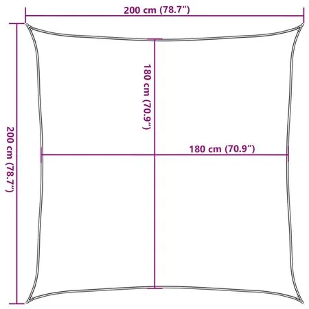  Pânză parasolar, cărămiziu, 160 g / m² , 2x2 m, HDPE