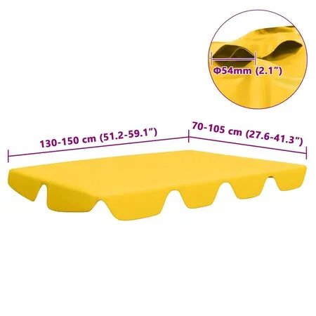  Copertină de rezervă leagăn grădină, galben, 150/130x105/70 cm