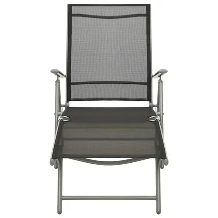  Set mobilier de grădină, 3 piese, argintiu, textilenă&aluminiu