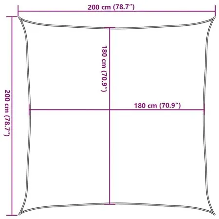 Pânză parasolar, negru, 160 g/m² , 2x2 m, HDPE