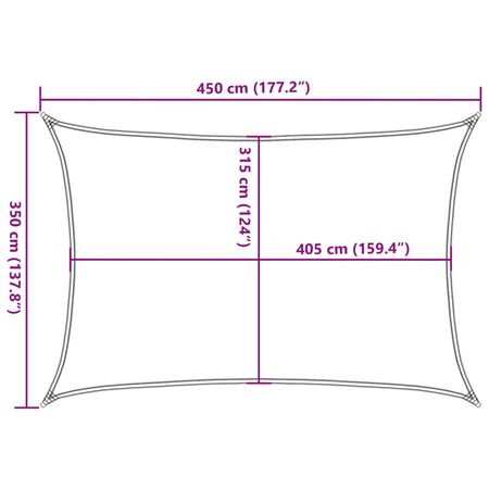  Pânză parasolar, portocaliu, 3,5x4,5 m, HDPE, 160 g/m²