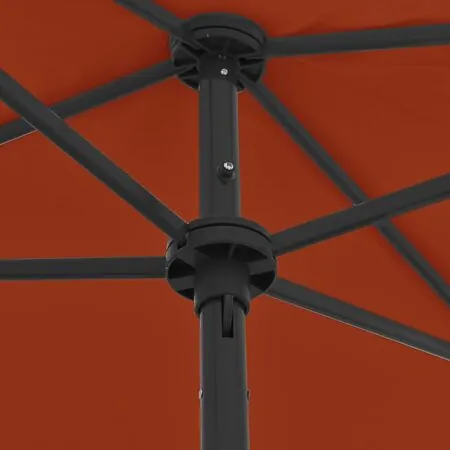  Umbrelă de soare de plajă, cărămiziu, 180x120 cm