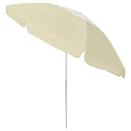  Umbrelă de soare de plajă, galben nisipiu, 240 cm
