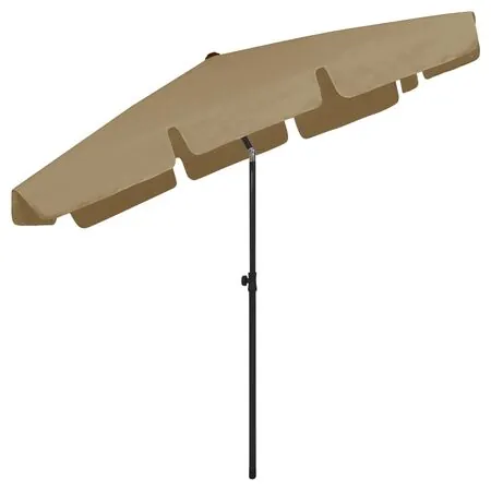  Umbrelă de soare de plajă, taupe, 200x125 cm