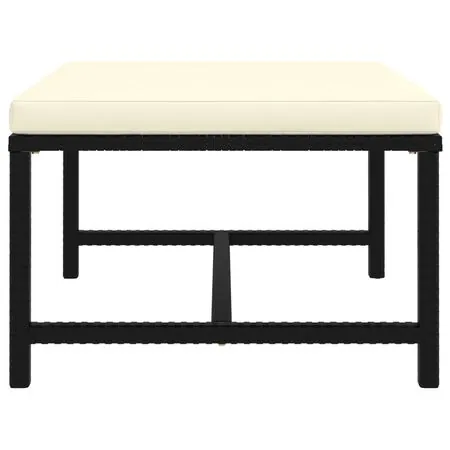  Taburet modular cu pernă, negru, poliratan