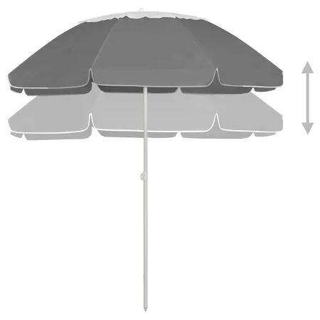  Umbrelă de soare de plajă, antracit, 300 cm