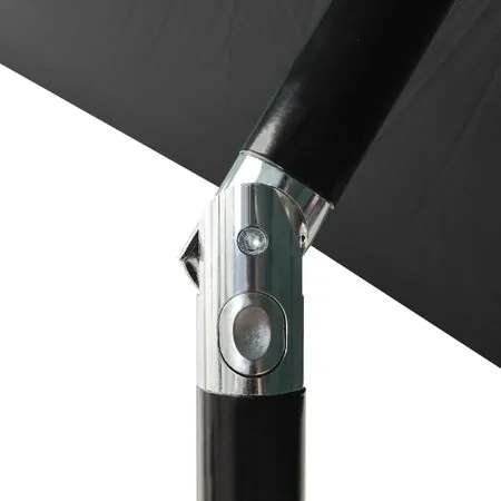  Umbrelă de soare cu LED-uri și stâlp din oțel, antracit, 2x3 m