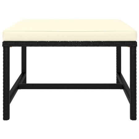  Set mobilier de grădină cu perne, 3 piese, negru, poliratan
