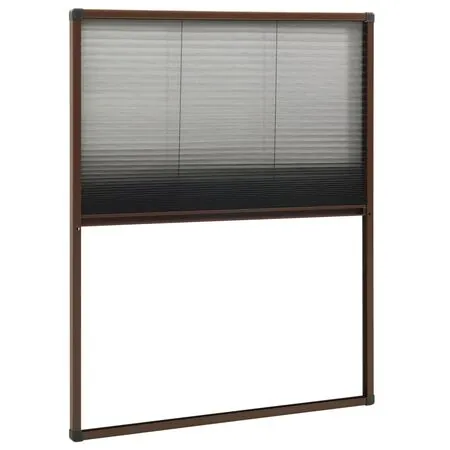  Plasă insecte plisse pentru ferestre, maro, 60x80 cm, aluminiu