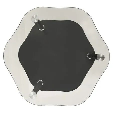  Masă laterală 2 niveluri transparent/negru 38x38x50 cm sticlă