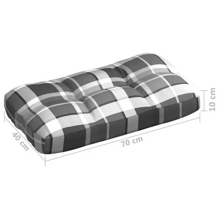  Perne pentru canapea din paleți, 7 buc., gri, model carouri