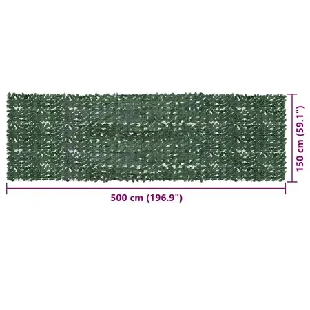  Paravan de balcon, frunze verde închis, 500x150 cm