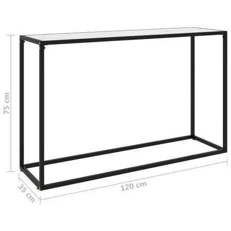  Masă consolă, alb, 120x35x75 cm, sticlă securizată