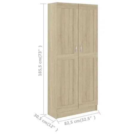  Bibliotecă, stejar sonoma, 82,5x30,5x185,5 cm, lemn prelucrat