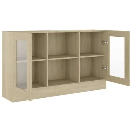  Dulap cu vitrină, stejar sonoma, 120x30,5x70 cm, lemn prelucrat
