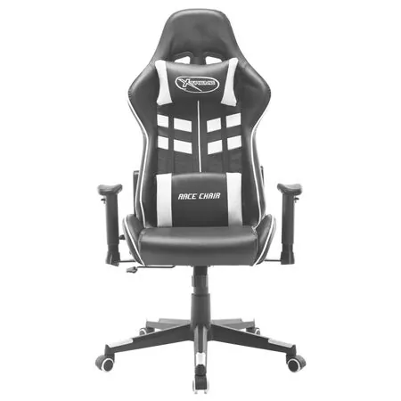  Scaun de jocuri, negru și alb, piele artificială