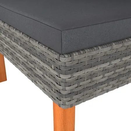  Set mobilier grădină, 3 piese, poliratan & lemn masiv eucalipt