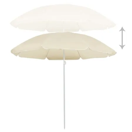  Umbrelă de soare de grădină, stâlp din oțel, nisipiu, 180 cm