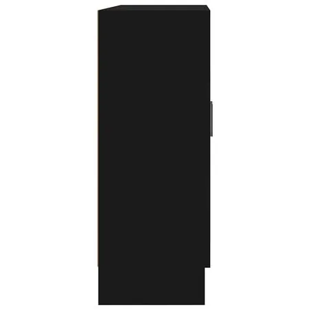  Dulap cu vitrină, negru, 82,5x30,5x80 cm, lemn prelucrat