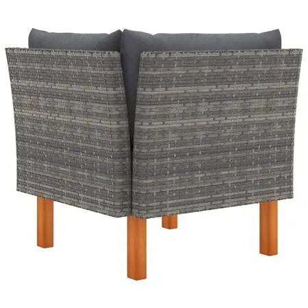  Set mobilier grădină, 3 piese, poliratan & lemn masiv eucalipt