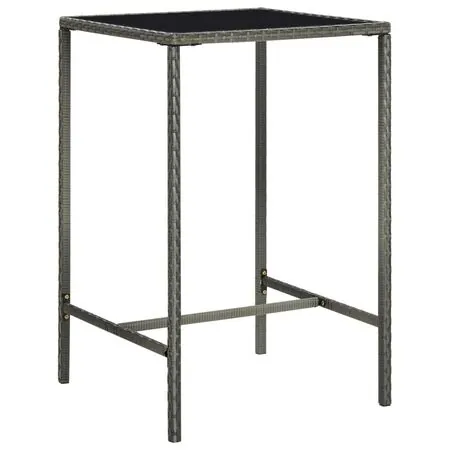  Set mobilier bar de grădină, 5 piese, gri, poliratan