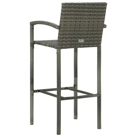  Set mobilier bar de grădină, 5 piese, gri, poliratan