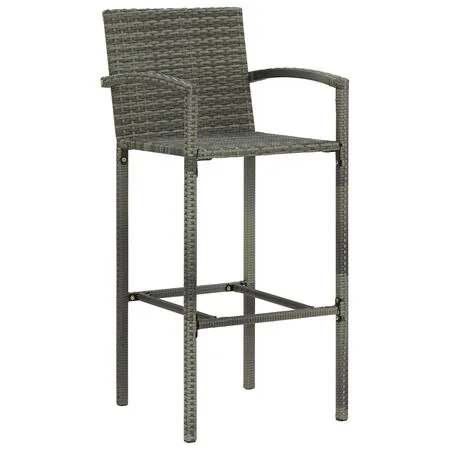  Set mobilier bar de grădină, 5 piese, gri, poliratan