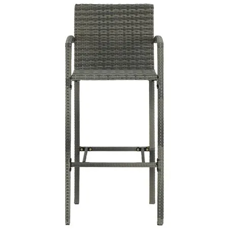  Set mobilier bar de grădină, 5 piese, gri, poliratan