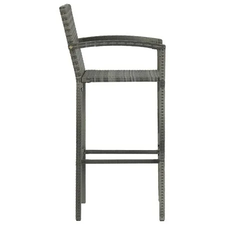  Set mobilier bar de grădină, 5 piese, gri, poliratan