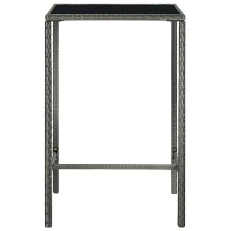 Set mobilier bar de grădină, 5 piese, gri, poliratan
