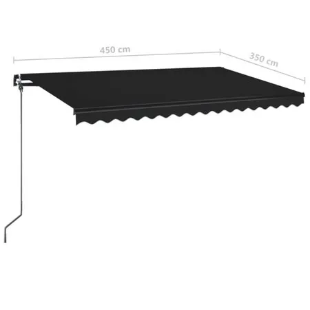  Copertină manuală retractabilă, cu LED, antracit, 450x350 cm