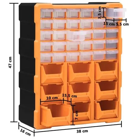  Organizator cu 39 de sertare, 38x16x47 cm