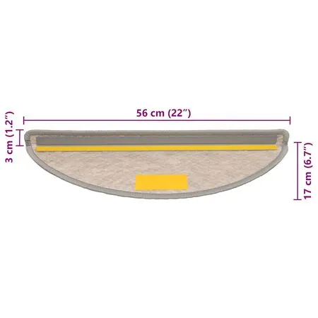  Covorașe scări autoadezive 15 buc argintiu 56x17x3 aspect sisal