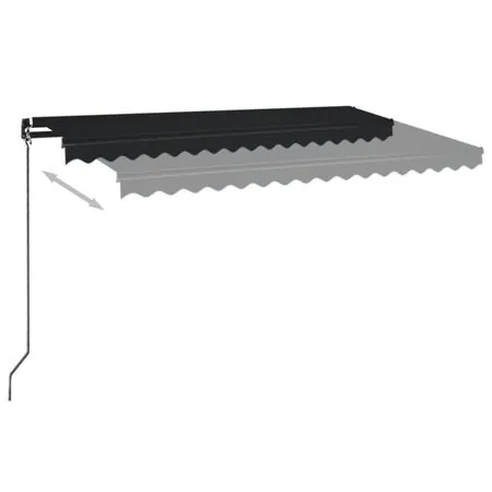  Copertină manuală retractabilă, cu LED, antracit, 450x350 cm