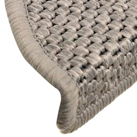  Covorașe scări autoadezive 15 buc argintiu 56x17x3 aspect sisal