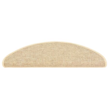  Covorașe autoadezive pentru scări, 15 buc., bej 65x21x4cm sisal