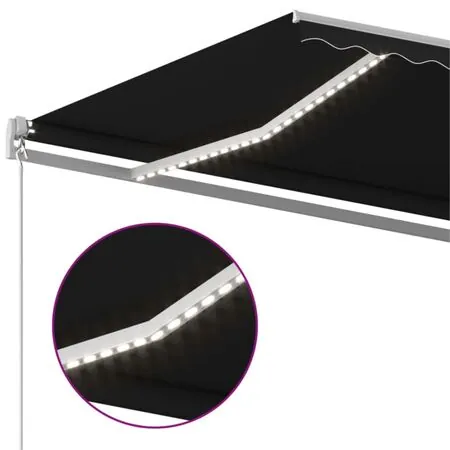  Copertină retractabilă manual cu LED, antracit, 400x300 cm