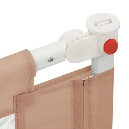  Balustradă de protecție pat copii, gri taupe, 180x25 cm, textil