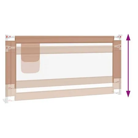  Balustradă de protecție pat copii, gri taupe, 180x25 cm, textil