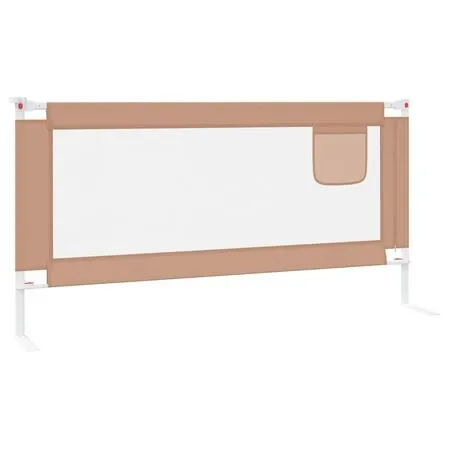  Balustradă de protecție pat copii, gri taupe, 180x25 cm, textil