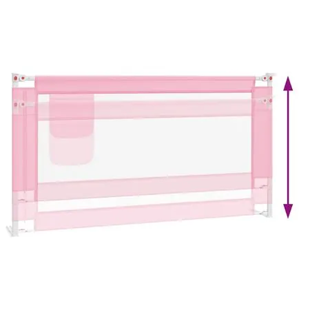  Balustradă de protecție pat copii, roz, 160x25 cm, textil