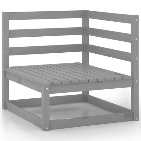  Set mobilier de grădină, 8 piese, gri, lemn masiv de pin