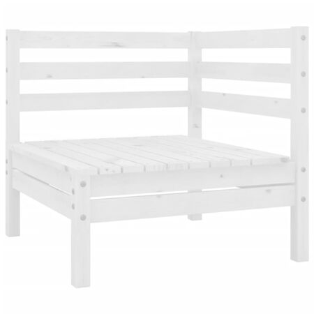  Set mobilier de grădină, 8 piese, alb, lemn masiv de pin