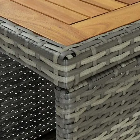  Masă de bar cu raft de depozitare, gri 120x60x110 cm, poliratan