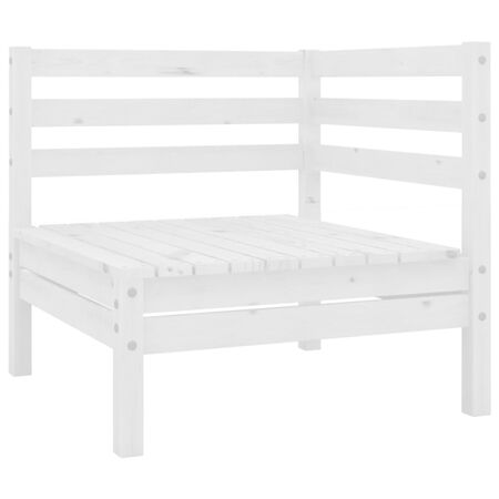  Set mobilier de grădină, 11 piese, alb, lemn masiv de pin