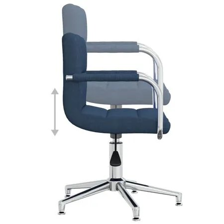  Scaun de bucătărie pivotant, albastru, material textil