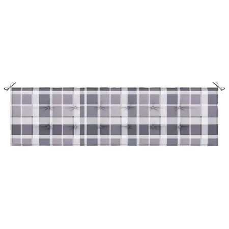  Pernă bancă de grădină, gri carouri, 180x50x4 cm, textil Oxford