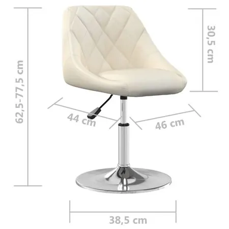  Scaune de masă pivotante, 4 buc., crem, catifea